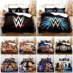 WWE Wrestling Quilt Duvet Cover Pillowcase Single Double King Bedding Set Gift W