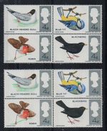 1966 BRITISH BIRDS BOTH ORDINARY & PHOSPHOR BLOCKS 4 UNMOUNTED MINT POSTFREE UK