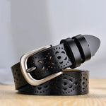 Hollow Leather Belt for Women Ladies Belt for Jeans Pants Fashion Waist Belt
