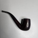 Vintage Made in London England Briar Wood Smoking Pipe Bent Billiard Dark Brown