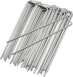 Galvanised Steel Garden Pegs for Camping Heavy Duty Tent Pegs Metal Ground Pegs