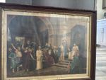 VTG 31”x24” CHRIST BEFORE PILATE, Religious Framed Print