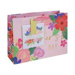 Happy Mother's Day Pink Floral Large Shopper Gift Bag with Greeting Card 37cm
