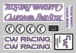 CW Racing California Freestyle Decal Set - Purple -Sticker old school BMX