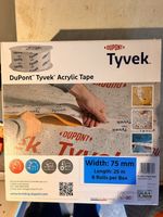 Dupont Tyvek Acrylic Single-Sided Tape 75mm x 25m Rolls