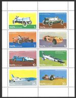 Staffa Scotland, Motor Cars, Land Speed Records, MNH M/S Sheet of 8 Stamps#M1831