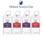 Holland America Luggage Tag Holders for Cruises - Set of 4 | Fits All Ships
