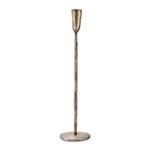 nkuku MBATA Large Iron Candle Stick, 40cm Tall , Artisan Brass Finish Design