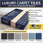 Luxury Carpet Tiles Office Flooring Glue Down Box of 20 = 5m2 pack Wholesale New