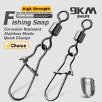 Duo Lock Snap Swivels Stainless Brass Fishing Swivel Snap Rolling Barrel 50 200P