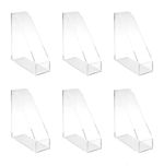 OSCO Clear Acrylic Magazine Rack | 6 Pack | Folder Storage | File Organiser | De
