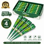 Neha Mehndi Cones Pack of 4 | Herbal Henna Tattoo Cone | Bridal Mehndi Body Art 