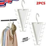 2PCS Rotatable V Shaped Clothes Hanger with 12 Hooks Closet  Storage Rack