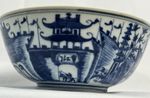19th C Chinese Guangxu Blue White Bowl Nanchang Tengwang Pavilion Kangxi Mark