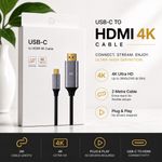 USB-C to HDMI 4K Cable 2M Type C Lead for TV Monitor Projector MacBook