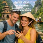 Travel eSIM for Vietnam - 18GB of Data Valid for 30 Days - Same day delivery