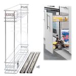 150mm Pull Out Wire Basket Kitchen Larder Base Unit Cupboard Drawer Storage