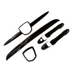 For Abarth Handles Whiskers Boot Handle Rear Badge Gloss Black Kit 500 595
