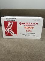 Athletic Tape 1.5 Inches x 15 Yards. 32 Rolls White Full Sealed Case (Mueller)
