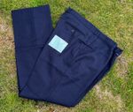 Vintage Obsolete British Rail Navy Blue Uniform Trousers-W41" L33.5"-NOS