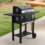 Large Charcoal BBQ Grill Smoker Trolley Portable Outdoor Garden Barbecues Grill