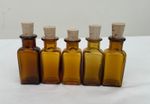 5pcs Small LHL Amber Glass Bottle Medicine Bottle Chemist Jar with Cork Lid