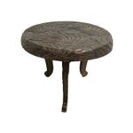 Antique Liberty's Japanese Carved Wood Art Nouveau, 3 Leg Stool. VGC. Del Poss.