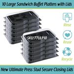 Large Sandwich Platter with Lids x 10 Catering Cake Buffet Party Platters Trays
