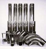 Stainless Steel Flue Liner Pipes, bends, rain caps, and more for stove chimney