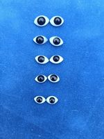 5 pairs  Antique doll glass Eyes lens-shape, size  L 12-9 mm x  W 7-6 mm