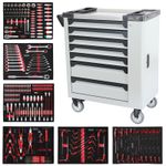 7 Drawer Roller Tool Chest Cabinet with 262 Piece Tool Kit Grey & Black