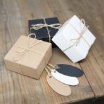 GIFT BOX Small Square ECO KRAFT Natural Christmas Favour | Includes String/Tags