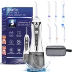 Binefia Cordless Water Flosser – 5 Modes, 6 Tips, 300ML, USB Rechargeable