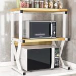 2/3 Tier Microwave Oven Rack Stand Storage Holder Kitchen Corner Shelf Black UK