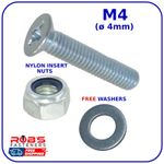 Screws and Nuts M4 4mm Machine Screw Countersunk CSK Pozi Flat Head Zinc Washers