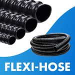 BLACK CORRUGATED FLEXIBLE POND HOSE FISH GARDEN FILTER PUMP MARINE FLEXI PIPE