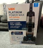 Vax Platinum Power Max Pet-Design Upright Carpet Washer Pet Hair CDCW-PMXP