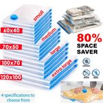 Vacuum Storage Bags Set Space Saver Compression Seal Clothes Bedding Travel UK