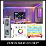 10m/20m COB RGBIC LED Strip Lights 24V Dream Color Running Water with RF Remote