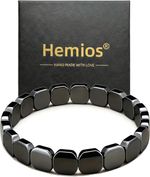 Hemios Hematite Bracelet for Men, Natural Hematite Jewelry, High-Polished
