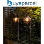 2 x Smart Garden Solar Osman Flaming Lantern LED Light Silhouette Moroccan