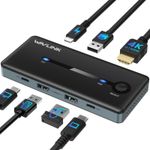 KVM Switch 1 Monitors 2 Computers, WAVLINK HDMI KVM Switch 4K@144Hz resolution w