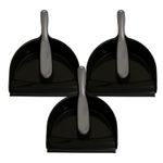 LITETRON 3 Pack Hand held Dust pan & Brush Set Heavy Duty Easy Sweeping Cleaning