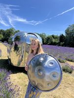 Stunning Silver Handpan Drum D Kurd 10 Notes 432 Best  Steel Beginners 