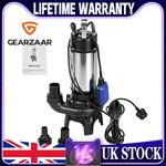 Submersible Dirty Water Pump Grinder Sewage Well Septic Flood Sewage Sump New