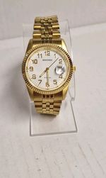 Sekonda Men's Gold Plated Case & White Dial Bracelet Watch New battery