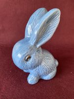 Vintage Sylvac Blue Ceramic Rabbit Model Number 990 Made In England
