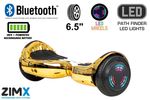 Gold Chrome Hoverboard Swegway with Bluetooth and LED wheels UL2272 Certified