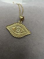 Real 18ct Gold Evil Eye Necklace  Au750 Hallmarked