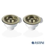 2x 90mm Bronze Basket Strainer Waste For Astini, RAK, Rangemaster Ceramic Sink